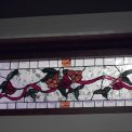 Trumpet Lilies Transom - Wildflowers are the focus in these three transom windows designed by me for a northern Wisconsin home featured in the 2011 Parade of Homes and sponsored by the Heart of the North Builders Association.